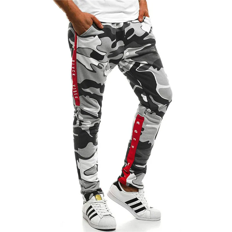 

Harem Joggers Pants Men 2019 Hip Hop Fitness Padded Camouflage Print Male Trousers Solid Contrast Color Pants Sweatpants XXXL