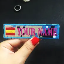 Заказная вышивка испанское название патч, 2 шт Персонализированные милитари номер бирка индивидуальный логотип ID для нескольких сумок одежды