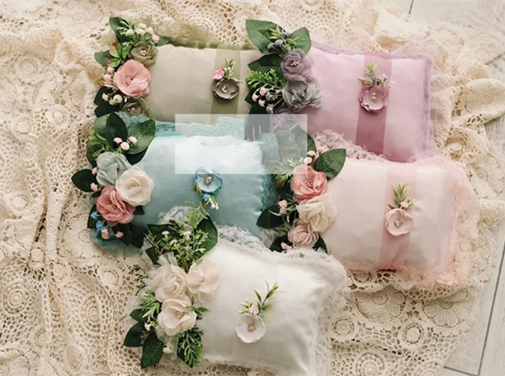 Newborn photography props pillow + headwear set flowers headwear & pillows photo shooting baby posing props