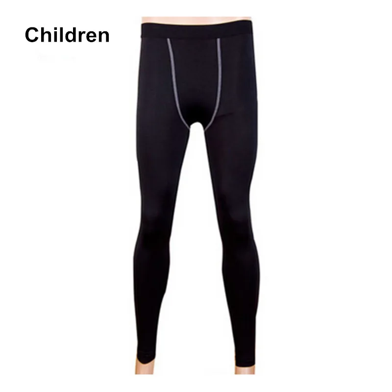 

#1020 Children Kids Sports Fitness Gym Training Running Base Layer Thermal Tights Sweatpants Skins Full Pants Height 120-150cm