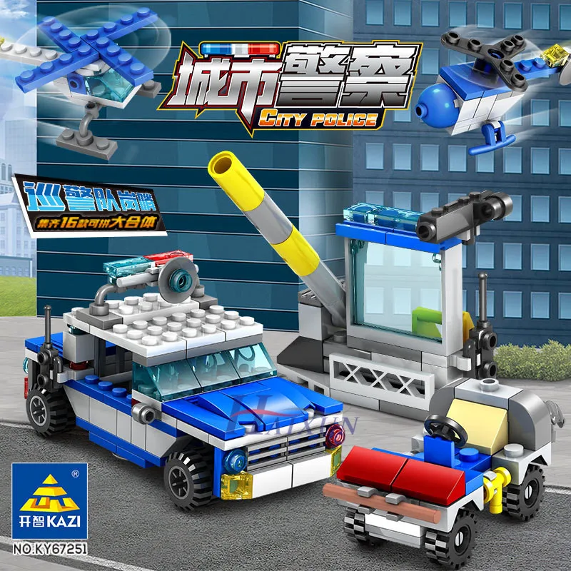 305Pcs 16IN1 City Police Guard Car Building Blocks Sets Compatible LegoINGs Construction Bricks Playmobil Toys For children 305Pcs 16IN1 City Police Guard Car Building Blocks Sets Compatible LegoINGs Construction Bricks Playmobil Toys For children