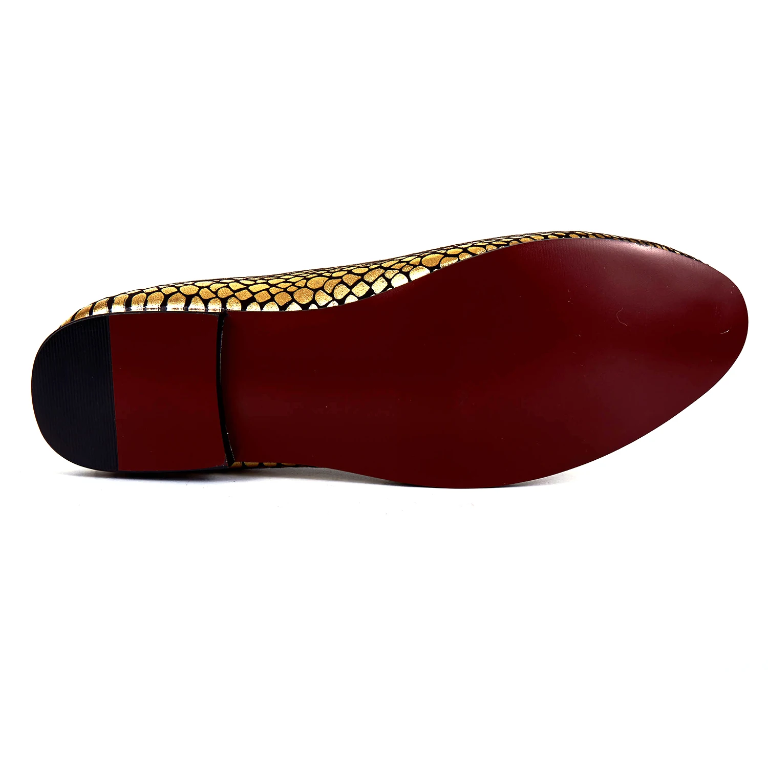 Harpelunde/Мужская официальная обувь; золотистые свадебные туфли из змеиной кожи с узором пейсли; модные дизайнерские лоферы; Размеры 7-14
