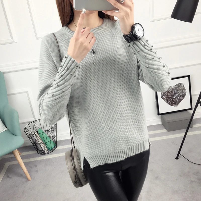 Najtaniej Zima 2019 koreańska wersja nowego krótki wszystkie mecze sweter płaszcz luźne dzianiny koszula rękaw kobiet wiosna