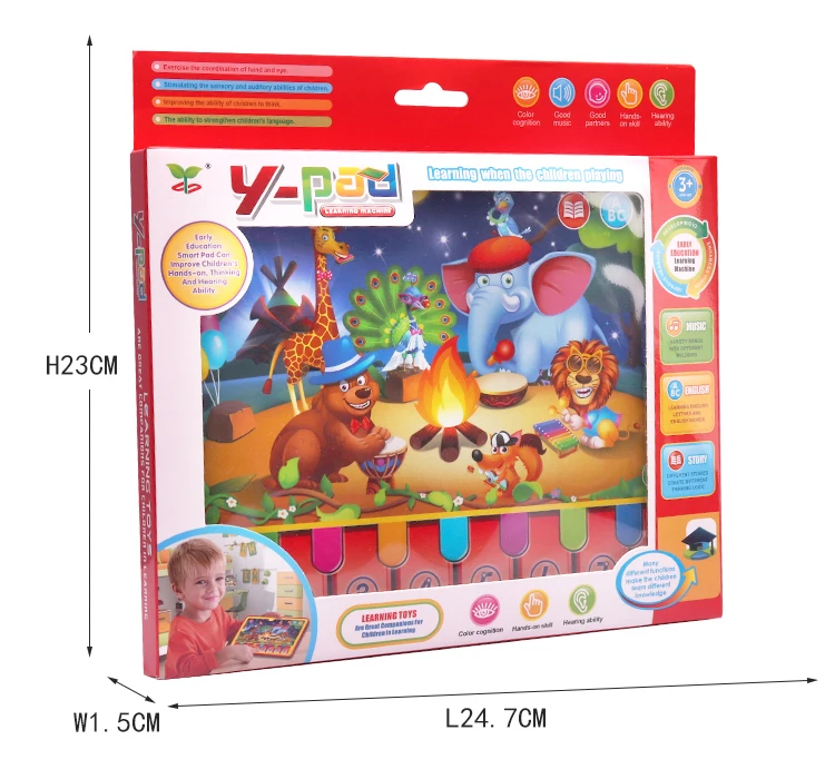1pc New Multifunction Kids Learning Machine Animal Leaning Pad Laptop Toy Early Educational Tablet Reading Machine 