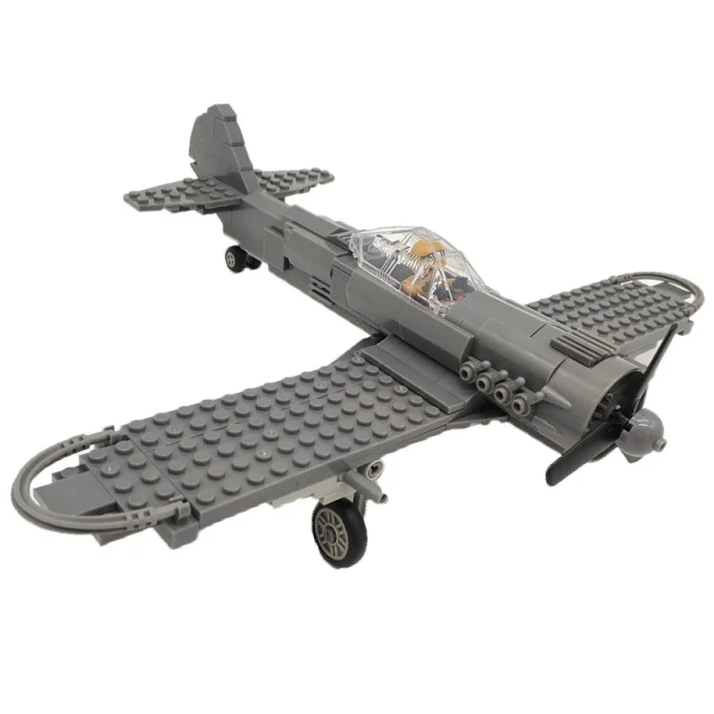 

Military Propeller War Plane Building Blocks Models Bricks Pilot Figures Adults and Children Play Together Compatible Legoings