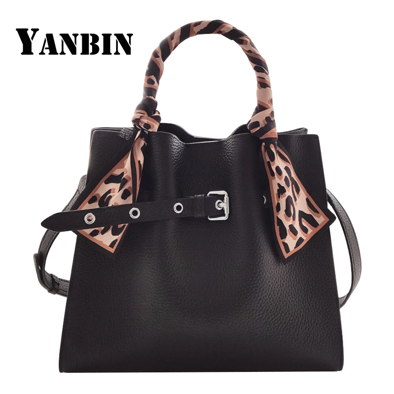 

2019 New Hot Fashion Ribbon Women's Handbags Leather Female Composite bags Messenger Bag luxury Fashion High capacity Simple Bag