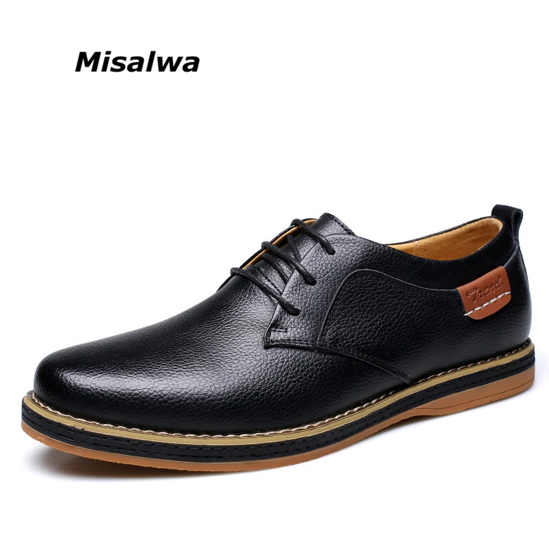 

2019 Men Business Men Shoes Leather Blue Black Yellowish Lace Dress Oxfords Leisure Low Heel Zapatos Hombre Vestir Size 10