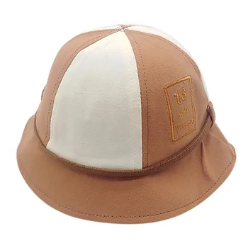 

2019 Kids Sun Headwear Baby Boys Girls Toddler Minimalist Patchwork Mixed Color Bucket Hats Caps