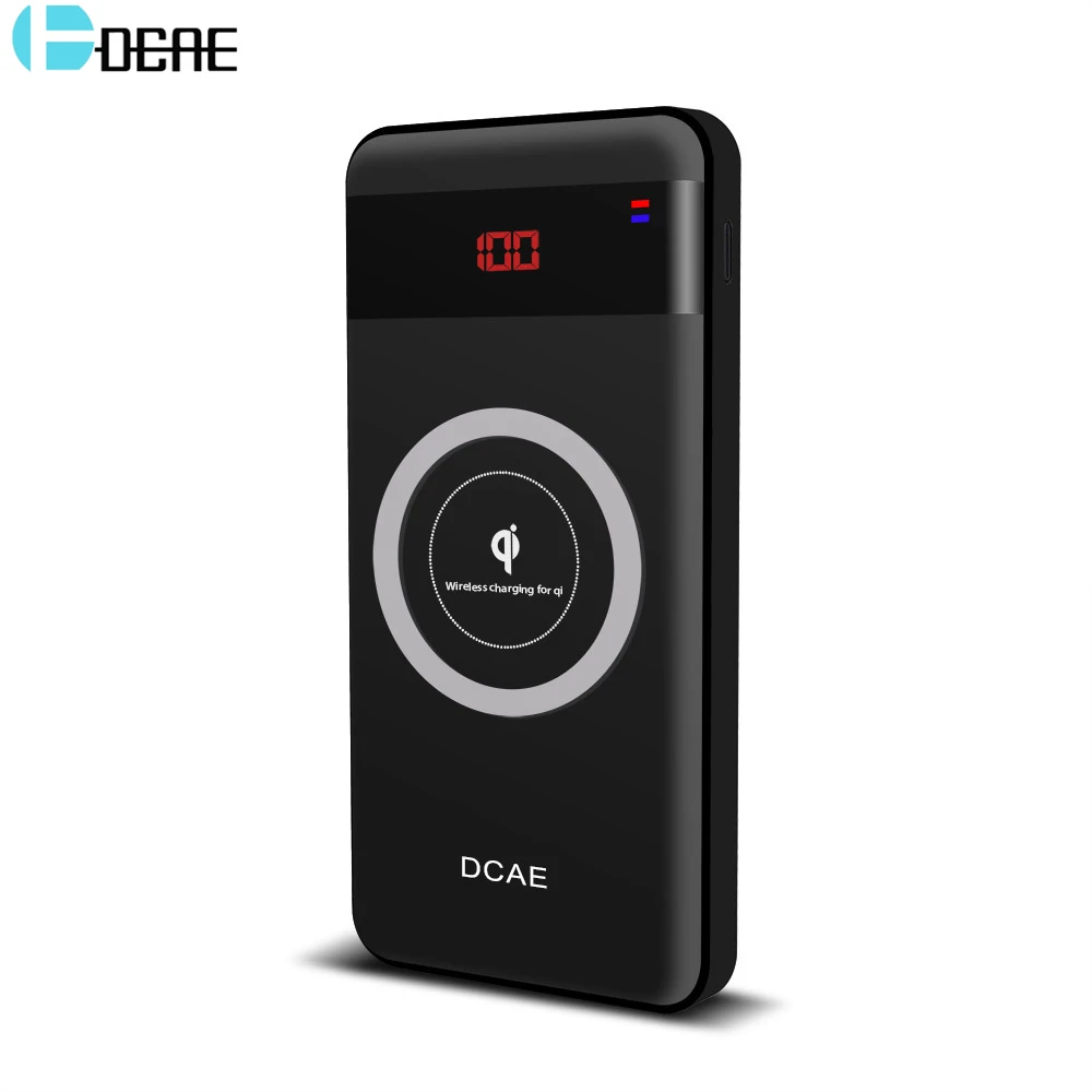 

DCAE Wireless Charger 10000mAh Dual USB Power Bank LED Display Qi Charging Pad For Samsung S9 S8 Plus For iPhone XS Max XR X 8