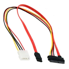 10 шт.-SATA III кабель 22 Pin Женский до 7 Pin женский кабель для передачи данных+ 4 Pin Мужской кабель питания HDD детали для телекоммуникационного оборудования