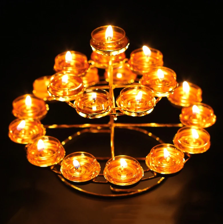 High Quanlity Stainless Steel Candle Holder 3 Tiers Could Put 21 Butter