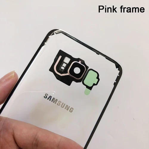 Оригинальная прозрачная версия samsung, стеклянный корпус, задняя крышка, чехлы для S8 S8 Plus S8+ SM-G955 G9500, задняя крышка для телефона - Цвет: Pink