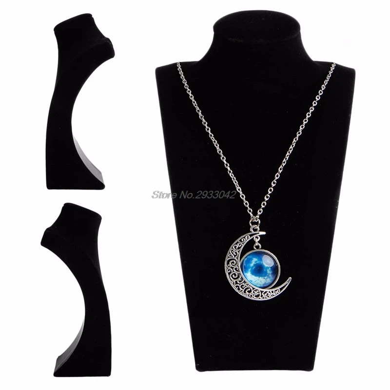 

Velvet Mannequin Necklace Jewelry Pendant Display Stand Holder Show -W128