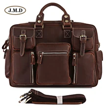 J.M.D Genuine Leather Multi-Compartment Design Classic Men’s Fashion Briefcases Laptop Handbag Busniess Messenger Bag 7028R-1