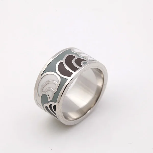 

Free Shiping! Vintage Feather Pattern Silver Plated Enamel Jewelry Ring ,1 pcs/pack