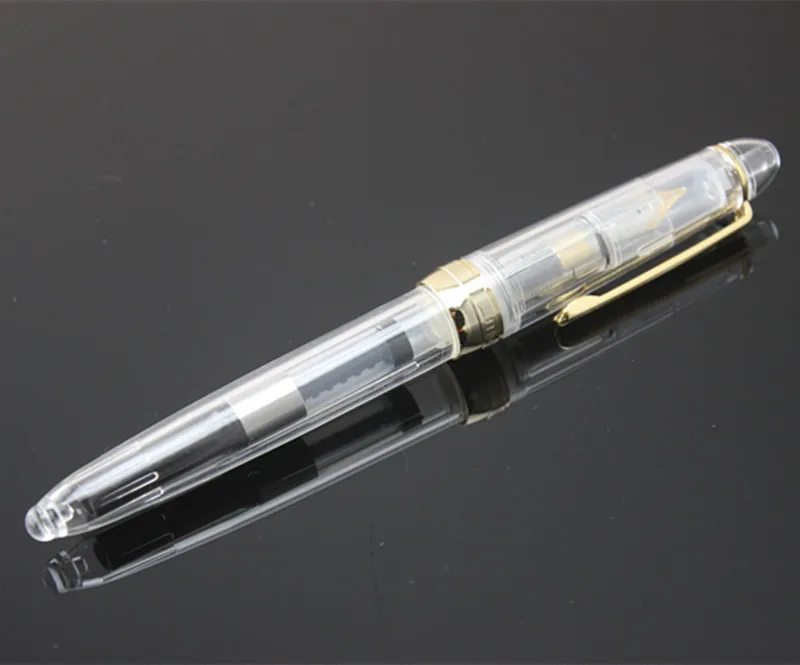 Jinhao Fountain Pen Hooded Nib 0.5 mm Silver Cap Transparent Plastic