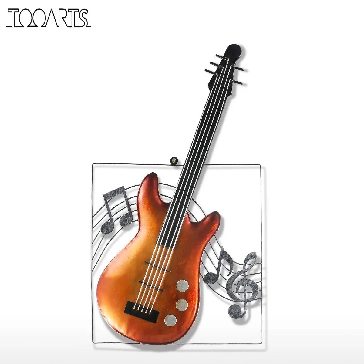 Kopen Tooarts Gitaar Muzikale Elementen Beeldje Ornament Moderne Metalen Home Decor Wandkleden Decor Muziek Thema Instrument Craft Gift