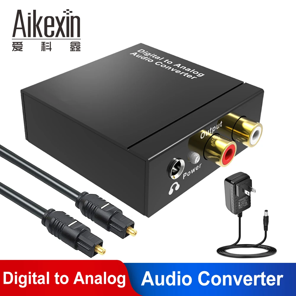Цифровой в аналоговый DAC аудио конвертер Coax оптический к RCA R/L 3 5 мм адаптер с