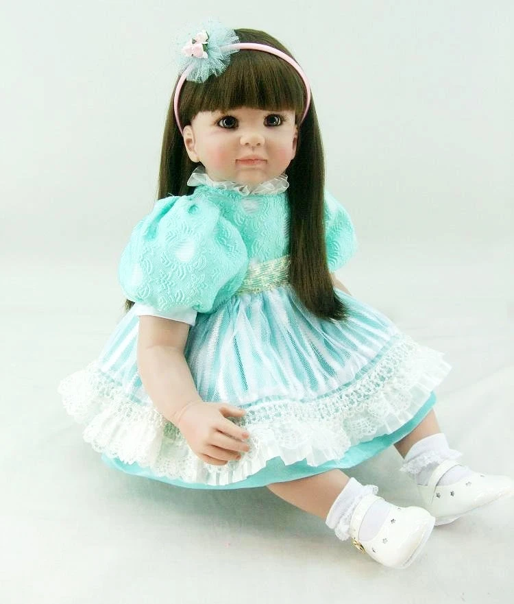 22inch 55cm Silicone Vinyl Reborn Baby Doll fashion princess girl dolls gift bebe alive reborn bonecas high quality