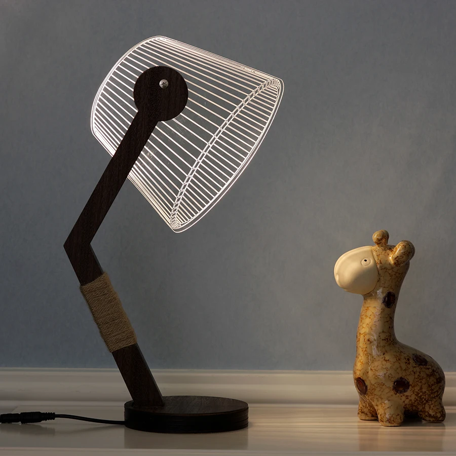 BEIAIDI креативный 3D Vision светодиодный настольный светильник с диммером деревянный атмосферный светодиодный ночной Светильник ретро настольный светильник для детей подарок