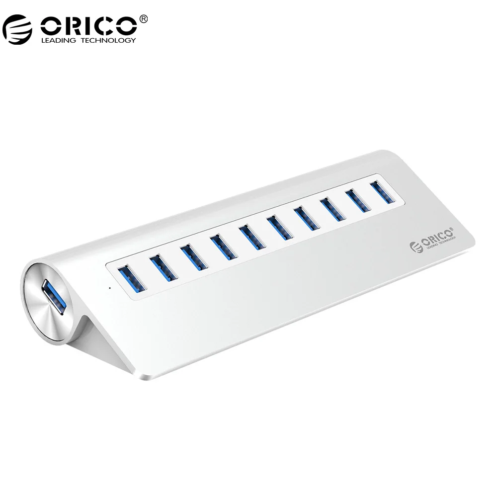 ORICO Aluminum 10 Port USB3.0 Hub for Smartphones, Tablets, Laptops, Desktops, and Other Apple Devices ORICO Aluminum 10 Port USB3.0 Hub for Smartphones, Tablets, Laptops, Desktops, and Other Apple Devices