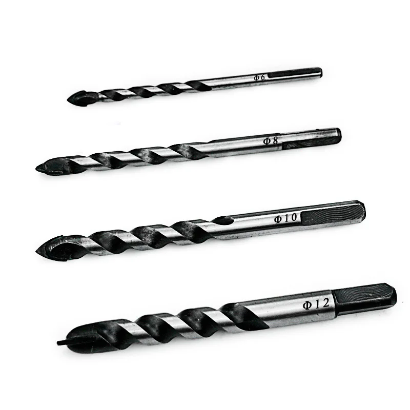 4pcs Glass Drill Bit Set Triangle Shank Drywall Toolsin Drill Bits