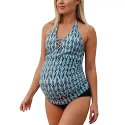Для женщин беременности и родам купальник, Танкини бикини с цветочным принтом Пляжная одежда с принтом костюм для беременных беременности