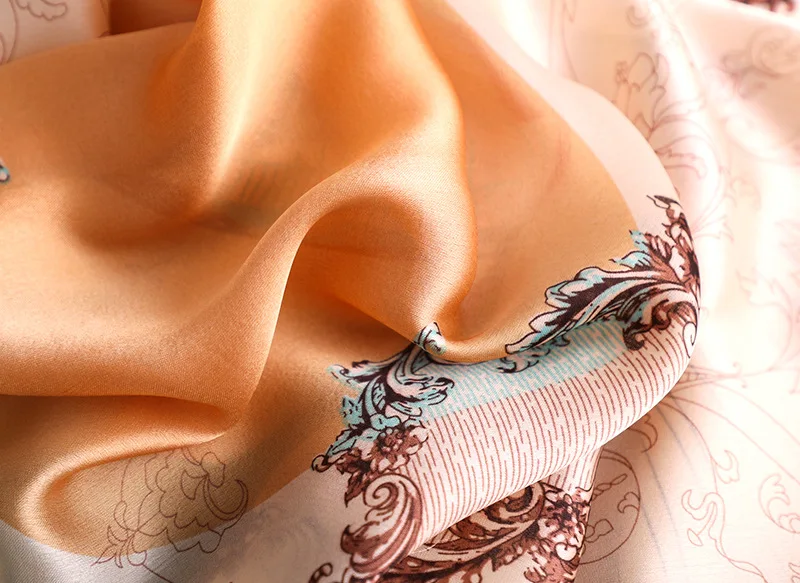 Luxury brand designer silk scarf women fashion printed pashmina ladies shawls and wraps soft long pashmina femme hijab foulard