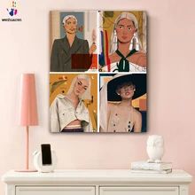 DIY Раскрашивание картины по номерам с цветами различные стили девушки Картина Рисунок Живопись по номерам в рамке