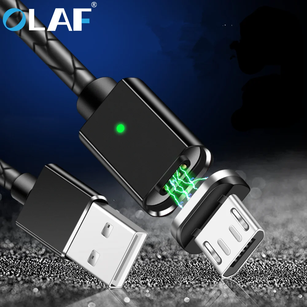 

OLAF Magnetic USB Cable Adapter For iPhone Xs Max Samsung S9 3.0A Fast Charging Magnet USB Connector for iPhone Android Type C