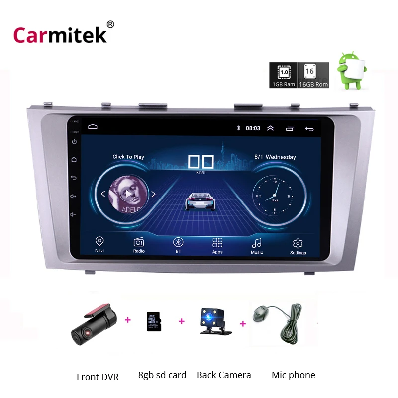 2G+ 32G Android 8,1 4G Автомобильный Радио Мультимедиа Видео плеер навигация gps WiFi 2 din для Toyota Camry 40 50 2006-2011 без dvd