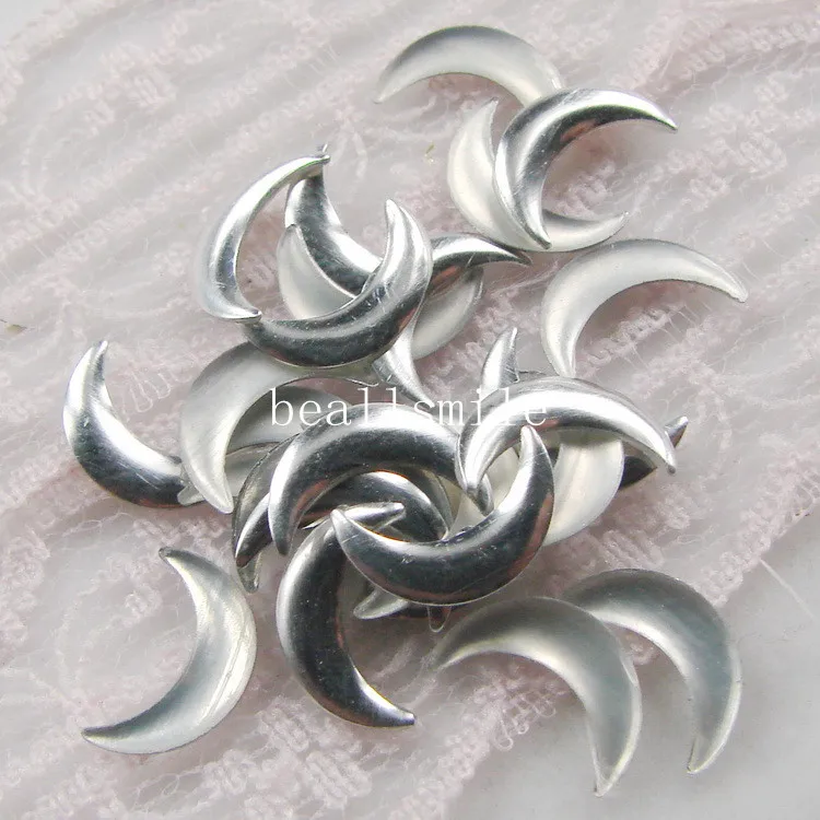 

new silver/gold moon shape aluminium hot fix Rhinestuds panel pressing with glue nailheads DIY Spike accessory 500pcs/lot
