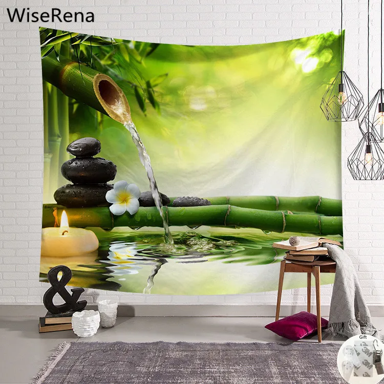 

Natural Scenic Series Wall Tapestry Green Plant Forest Bedroom Living Room Wall Hanging Tapestries Background Cloth Decorations