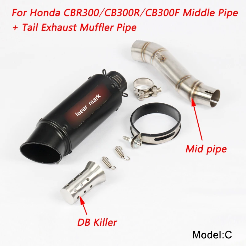 Для Honda CBR300/CB300R/CB300F/CBR500/CB500X/CB500F мотоциклетные нержавеющая сталь Middile подключения труба выхлопная система