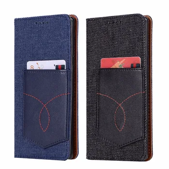 

100pcs/lot Absorption Cowboy pocket 2 card protective cover case for samsung galaxy Note 8 9 leather stand cover case