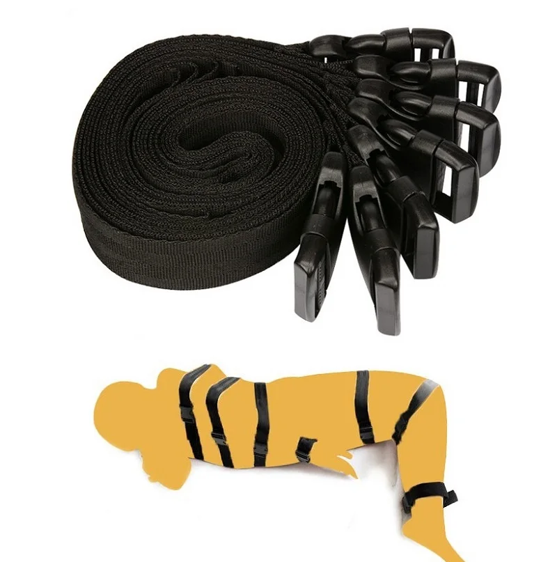 Sex Toys 7pcs Black Restraint Bondage Fetish Sex Products Hand & Leg Bdsm Bondage Sex Tool Sex Toy For Couples Adult Games PY332