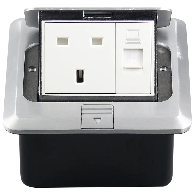 British standard hidden bullet type computer floor power outlet