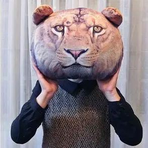 

Wholesale ! X DOLL 2014 new cute animal pattern fashion printing Tiger Lion leopard Cushion Tiger Head Backpack Cushion