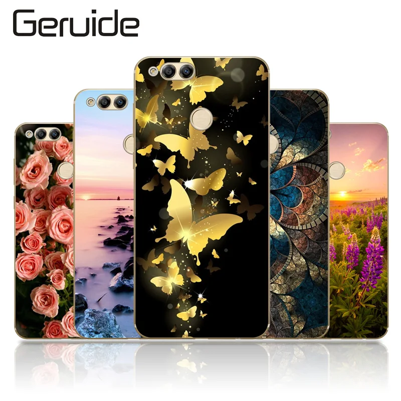 

Geruide Cover For Huawei Honor 7X Case, Soft Silicon Back Cover Case For Huawei Honor 7X 7 X Phone Case Cover for BND-TL10 AL10