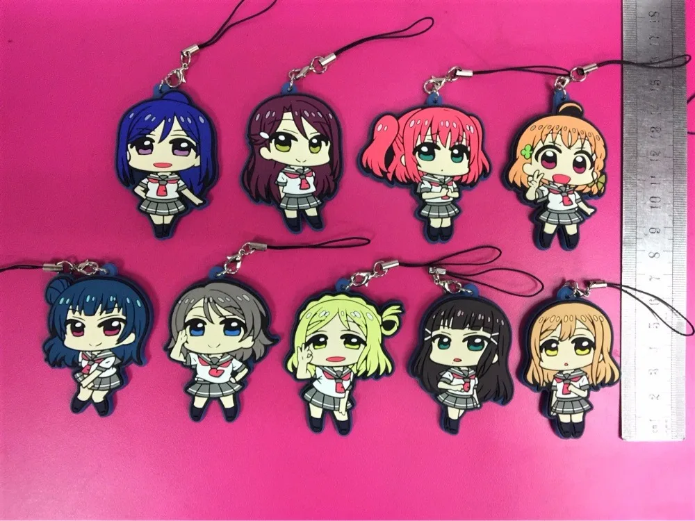 G522 Love Livev Kotori аниме брелок Nico Rin Umi Maki Chika Riko Yoshi Kunikida Kanan резиновый ремешок/Шарм для