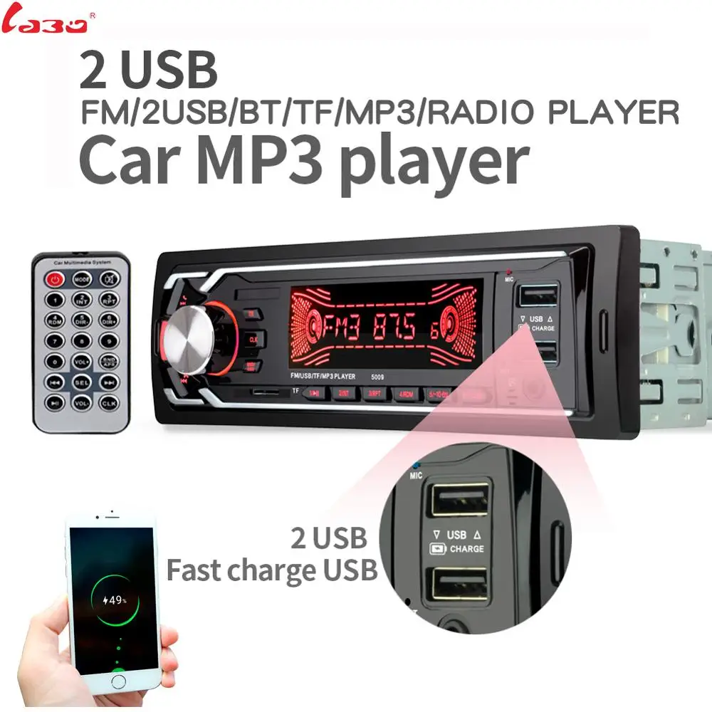 LaBo автомобиля Радио стерео проигрыватель Bluetooth телефона AUX IN MP3 FM/USB/1 Din/пульт