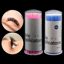 100 шт., палочка для чистки ресниц, наращивание ресниц, чистящие щеточки Одноразовые микро-аппликатор, ватные тампоны, инструменты для макияжа