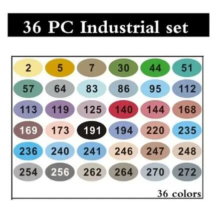 Finecolour EF100 240 цветов на спиртовой основе чернила на двойной основе Профессиональный эскиз искусство маркеры с сумкой - Цвет: 36 Industrial set