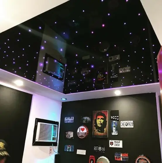 

2041 Black Glossy Ceiling Film with opti fiber lighting for store ceiling decoration