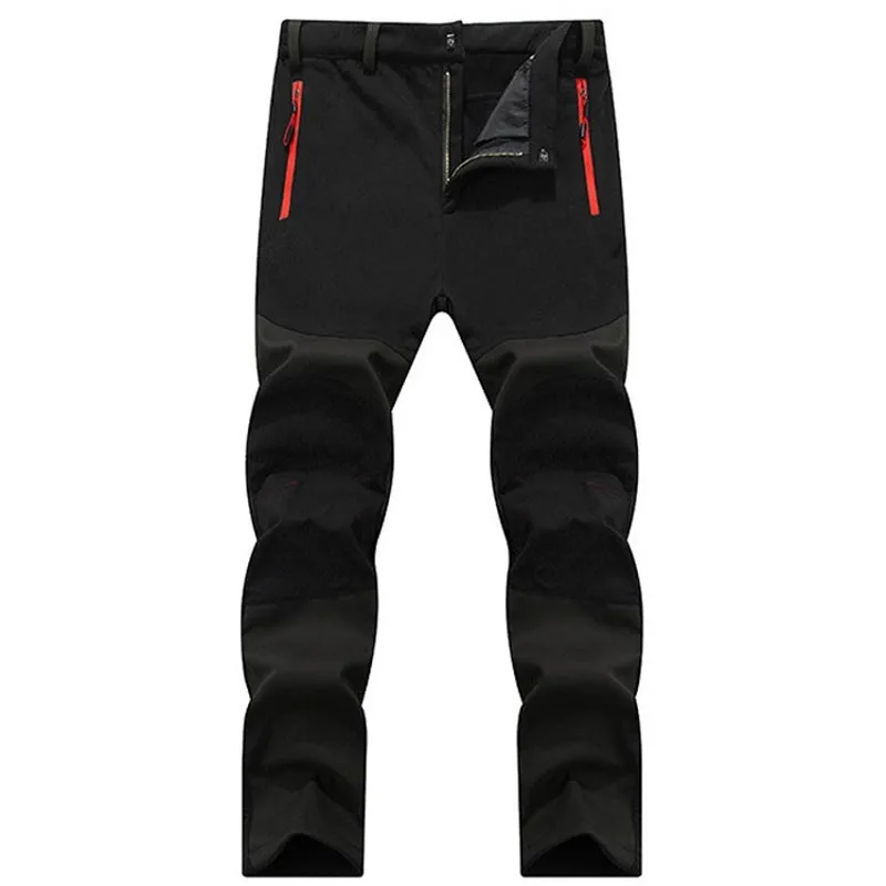 Aufdiazy de los hombres de invierno de Softshell de esquí al aire libre pantalones de lana caliente impermeable pantalones de Trekking, escalada de montaña pantalones de senderismo JM027