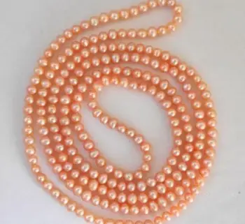 

free shipping >>>>noble jewelr AAA round 7-8mm natural south seas gold pink pear necklace 48inch