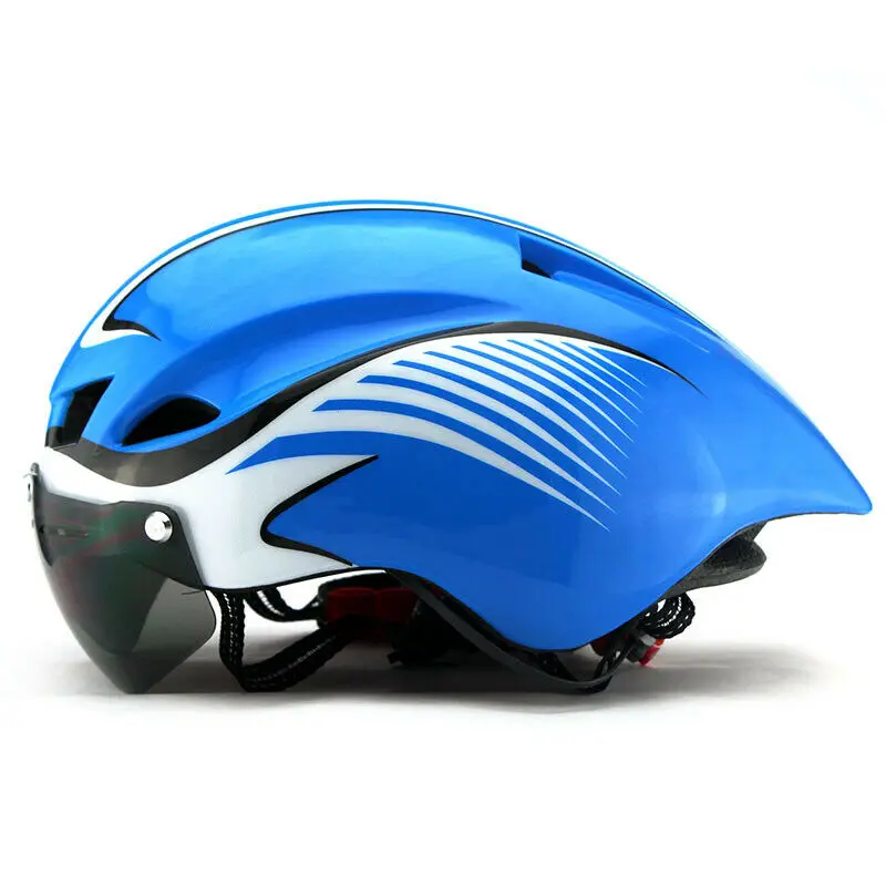 Skybulls Сверхлегкий дорожный велосипедный шлем с линзой гоночный цельно-Формованный время-пробный мужской велосипедный шлем с очками - Цвет: D