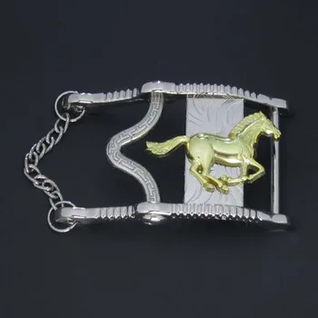 

Cut Out Running Horse With Chain Western Belt Buckle