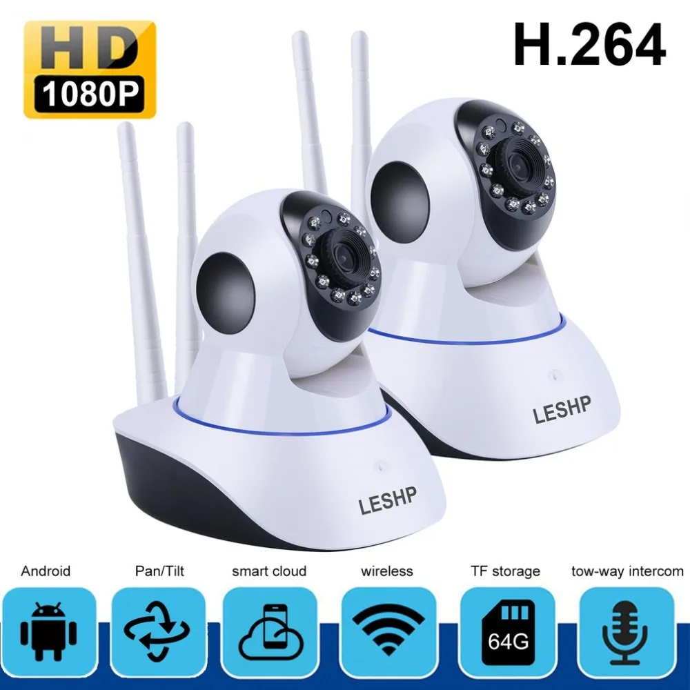 

LESHP 1080P IP Camera Wireless Home Security IP Camera Surveillance Camera Wifi Night Vision CCTV Camera P2P Baby Monitor