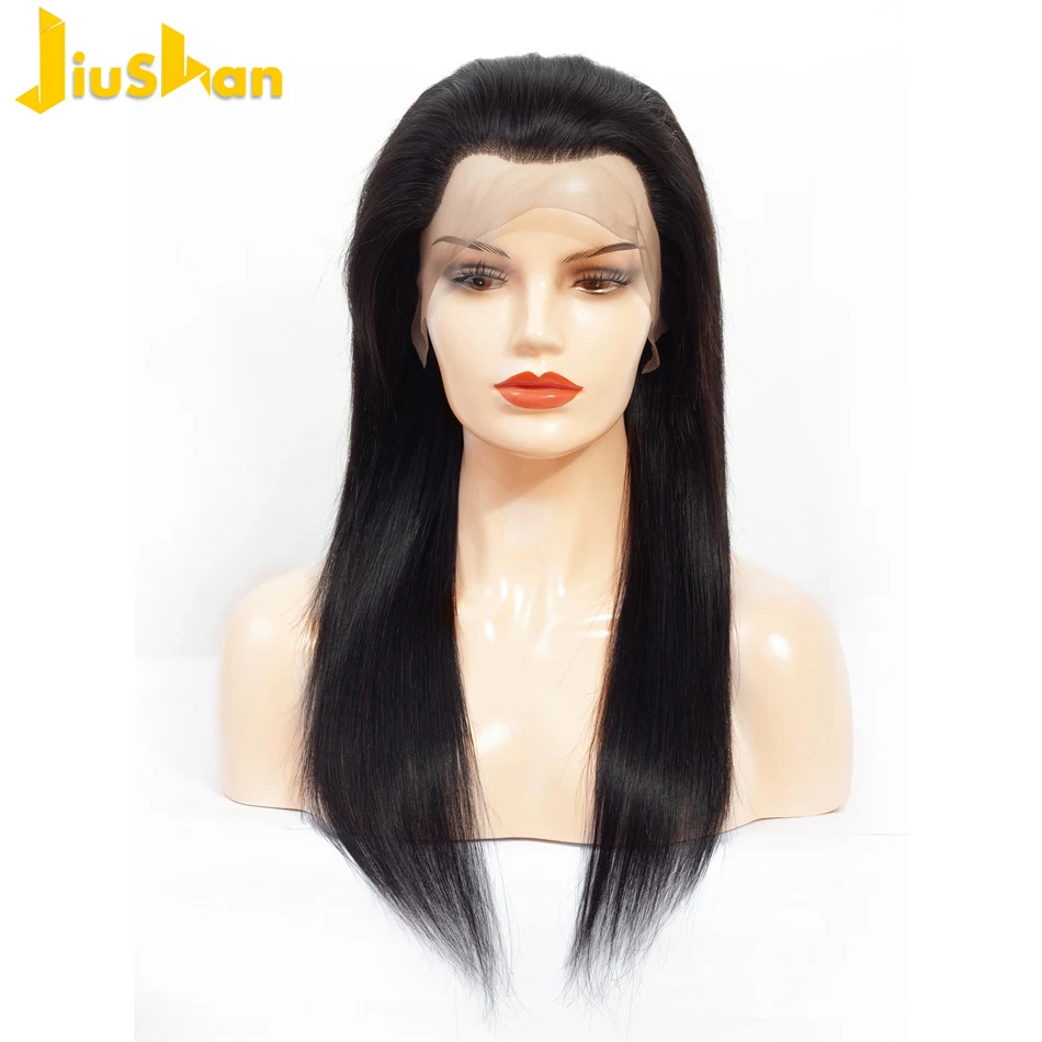 

Jiushan Human Hair Lace Front Wigs 10"-22" Long Straight Hair Wigs 13x4 Size Lace Frontal Non Remy Malaysia Human Hair Wig